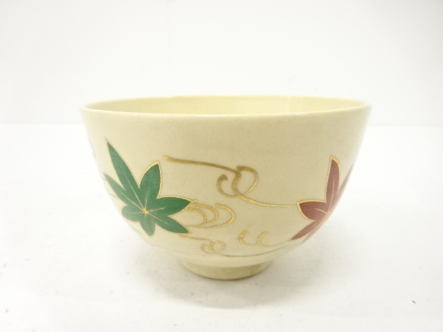 金彩色絵　雲錦　茶碗